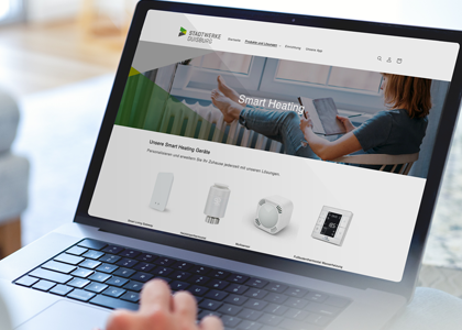 Der StadtwerkE-Shop auf dem Laptop