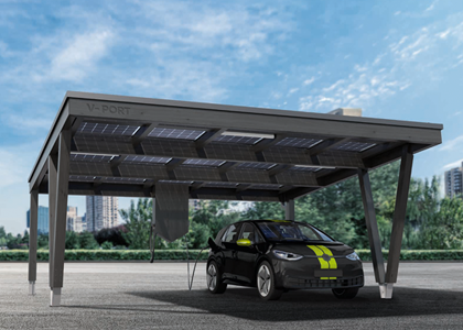 Solarcarport mit E-Auto