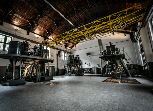 Das Maschinenhaus im historischen Wasserwerk Bockum