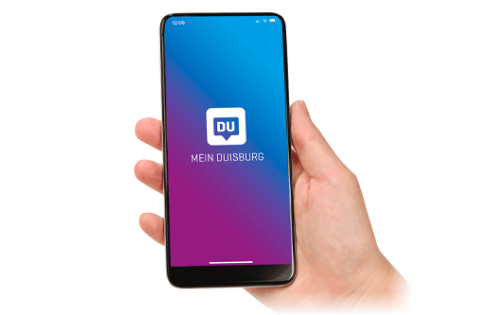 Die MEIN DUISBURG-App auf dem Handy