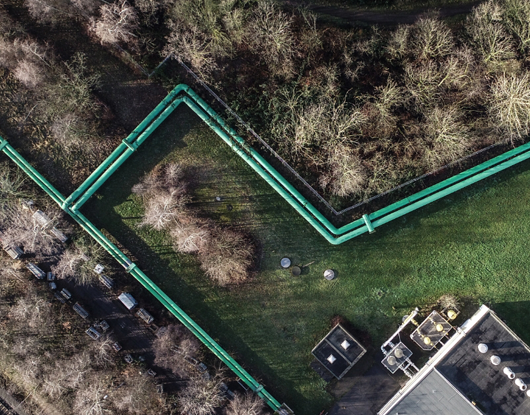 Fernwärmeleitung von oben