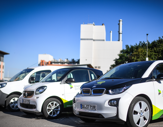 Fahrzeugflotte von Elektrofahrzeugen