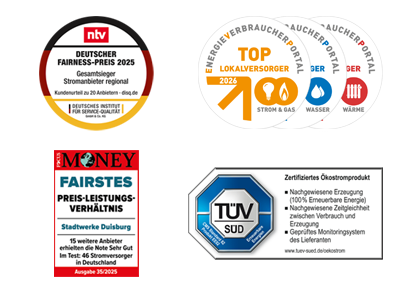 Auszeichnungen und Siegel der Stadtwerke Duisburg