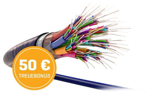 Angeschnittenes Glasfaserkabel