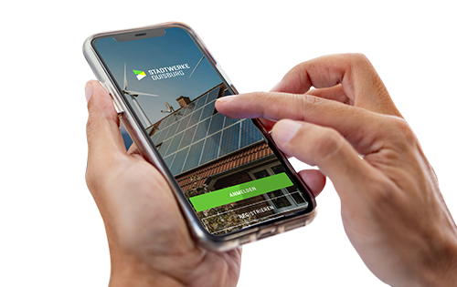 StadtwerkE-App auf dem Smartphone