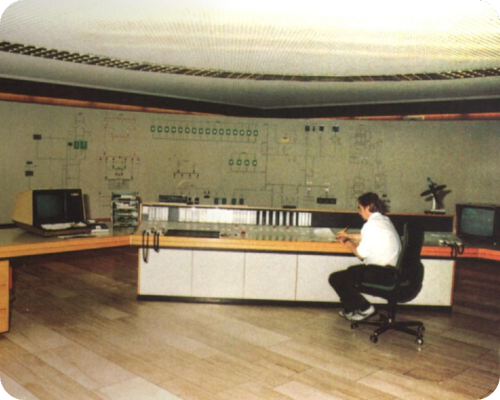 Leitstand im Wasserwerk Wittlaer