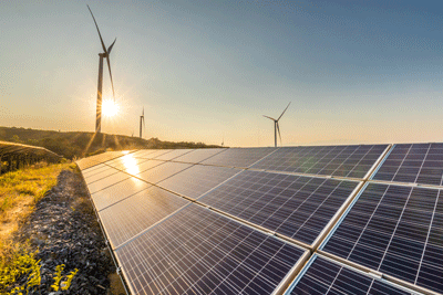 Windräder und Solarmodule