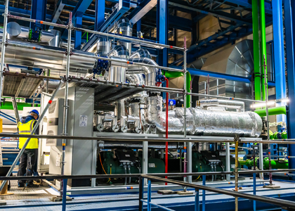 Großwärmepumpe im Blockheizkraftwerk