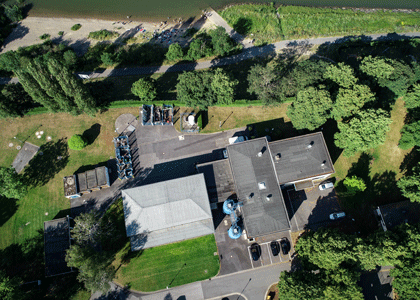 Das Wasserwerk Wittlaer von oben