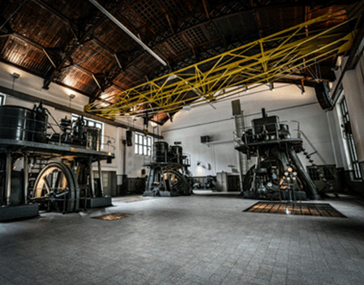 Maschinenraum im historischen Wasserwerk
