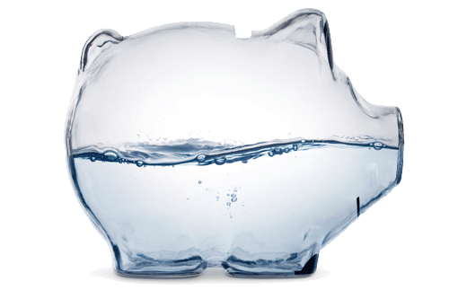 Mit Wasser gefülltes Sparschwein