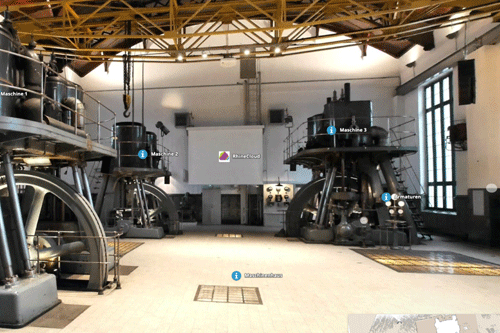 Screenshot aus der virtuellen Begehung des Wasserwerks Bockum