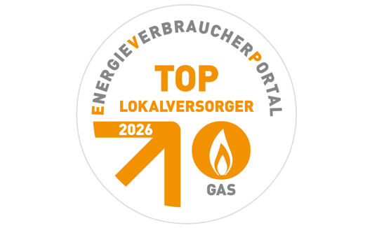 Das aktuelle Top-Lokalversorger-Siegel für Erdgas.