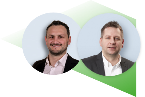 Portrait-Bilder von zwei Ansprechpartnern