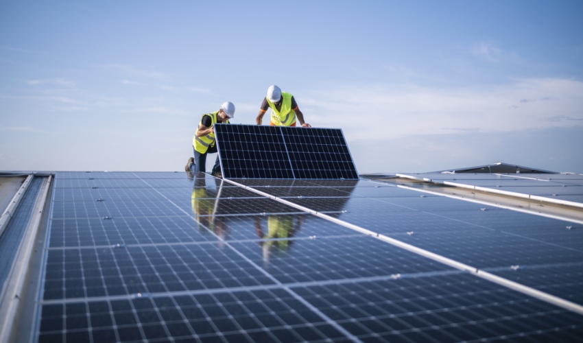 Photovoltaik Installation auf Dach